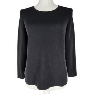 ANN TAYLOR WOMEN'S BLACK 100% WOOL PULL-OVER SWEATER SIZE MEDIUM